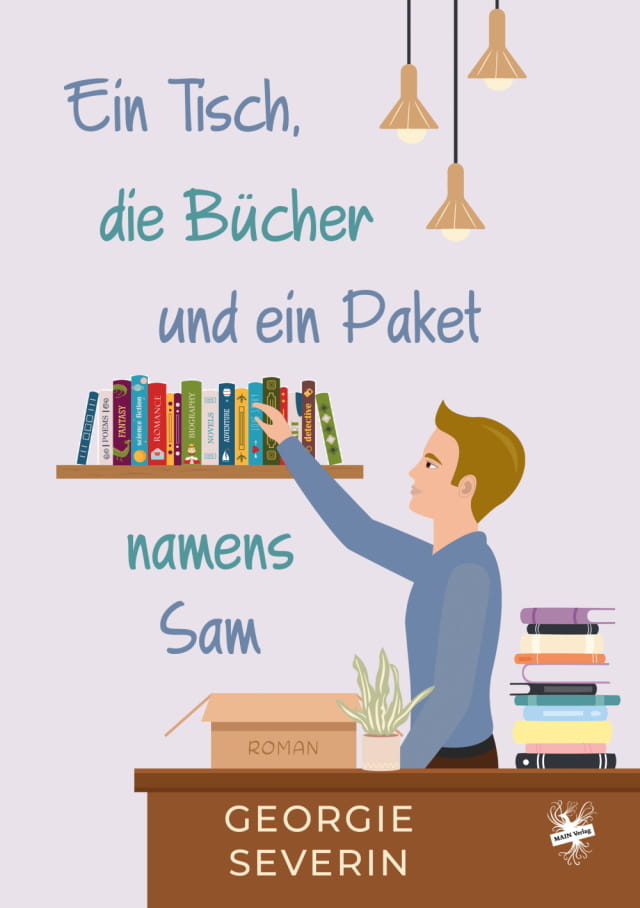 Cover von Ein Tisch, die Bücher und ein Paket namens Sam von Georgie Severin